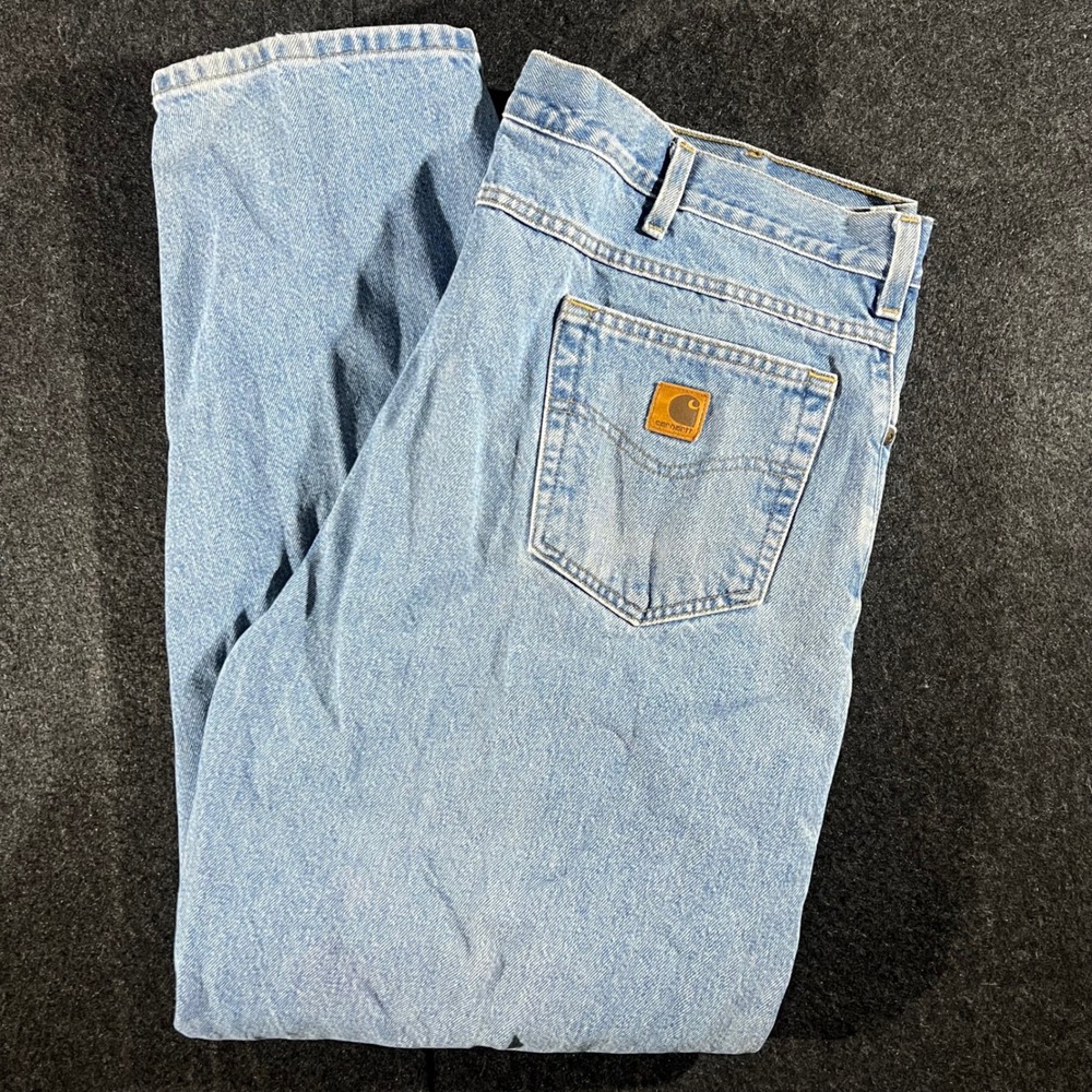 Carhartt B17 STW Jeans Mens 44x32 Blue Relaxed Fit Denim Workwear 90s Vintage